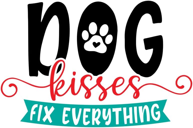 נשיקות כלבים לתקן הכל | רעיון מתנה נהדר | מדבקה מדבקות | חבילה 2 | מדבקות 5 אינץ '| S10654